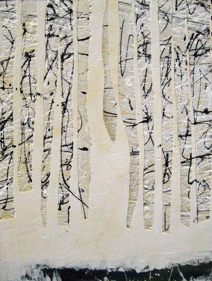 Stripes II  Acryl / Mischtechnik / Collage aus bearbeitetem Segeltuch 